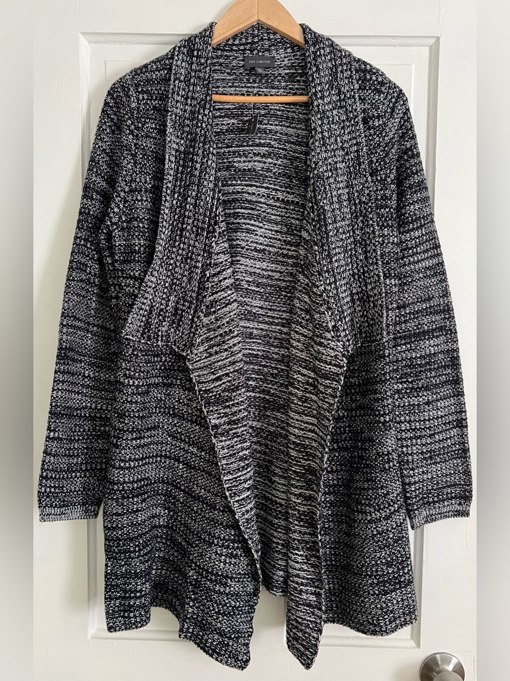 NWT The Limited Tall Large Open Front Drape Long Cardigan Sweater Blue Gray